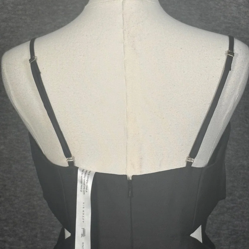 Alfred Sung Black Cutout Back Maxi Gown Formal Evening Dress Size 4 - Picture 8 of 13